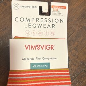 Orange and Green Compression Socks